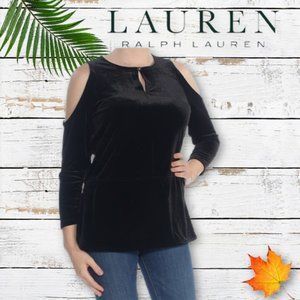 ⤵️LAUREN RALPH LAUREN Cold Shoulder black Velvet